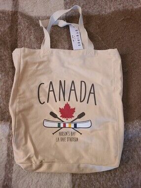 Hudson's Bay Company Canada Canvas Tote Bag with Maple Leaf
